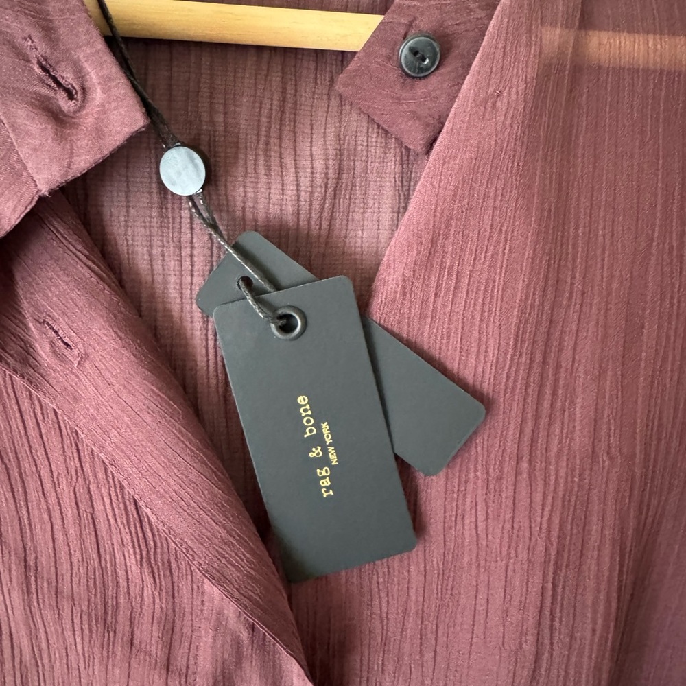 Rag & Bone Gia Dress Silk/Viscose Blend New with Tag Burgundy. - Picture 4 of 9